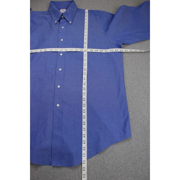 Brooks Brothers Shirt Mens 16 - 35 Blue 100% Cotton Button Down Non-Iron - Picture 7 of 7